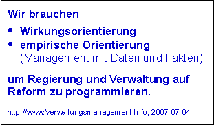 Wir brauchen ... für eine Reform